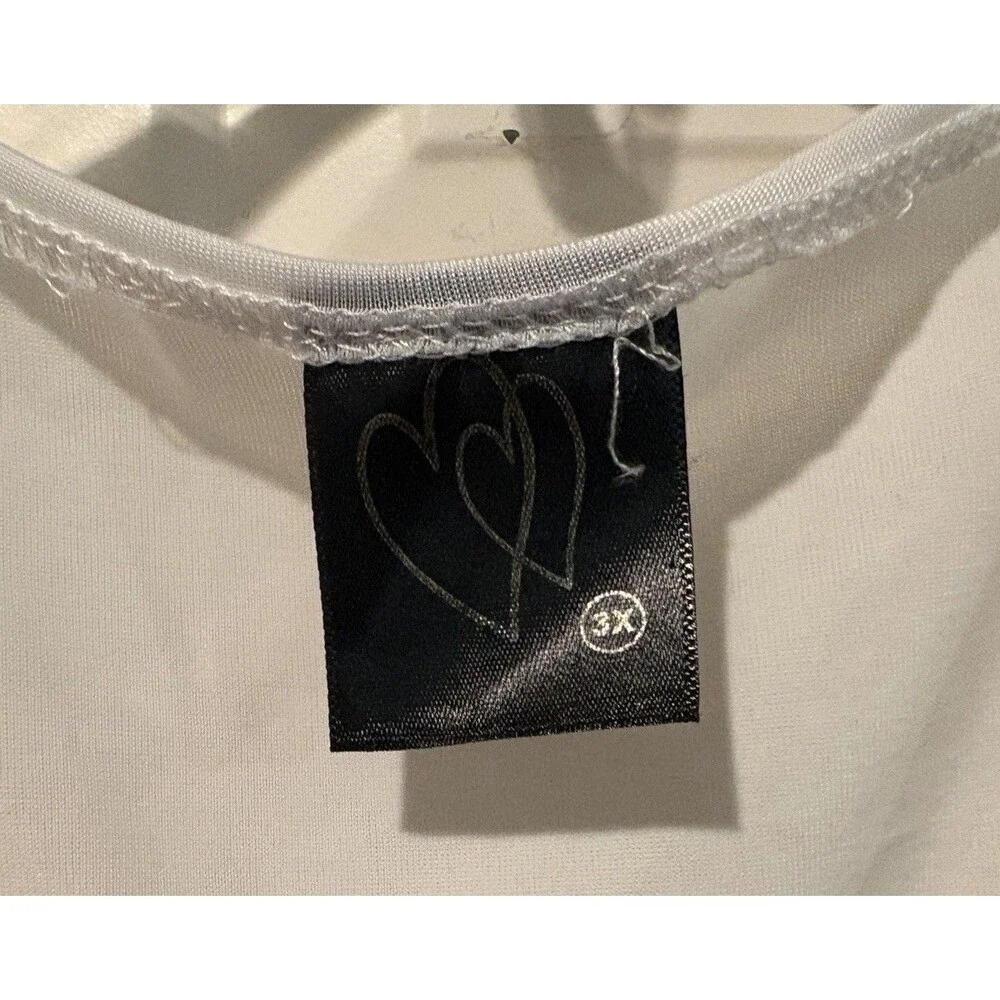 Women's White Sheer Mesh Bodysuit Maxi Dress Plus Size 3X